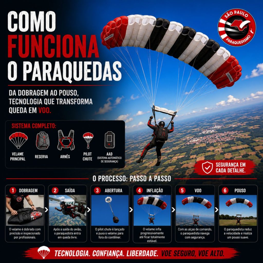 Como funciona o paraquedas